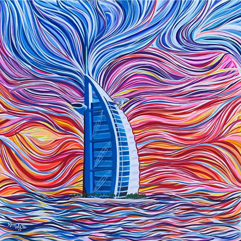 Sunset Symphony Pop Art Acrylic Painting Buy Now on Artezaar.com Online Art Gallery Dubai UAE