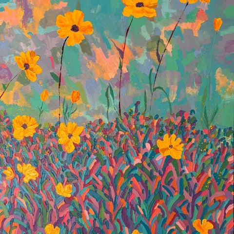 Sunspell Abstract Mixed Media Painting Buy Now on Artezaar.com Online Art Gallery Dubai UAE