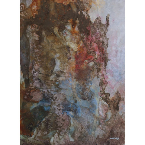 Media Media Art. Abstract Luxury Painting in Browns and Blues. 
