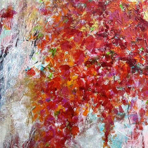 The Blooming Paper Flower Abstract Acrylic Painting Buy Now on Artezaar.com Online Art Gallery Dubai UAE