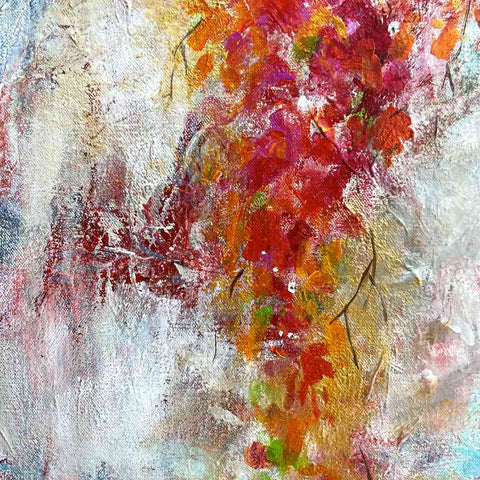 The Blooming Paper Flower Abstract Acrylic Painting Buy Now on Artezaar.com Online Art Gallery Dubai UAE