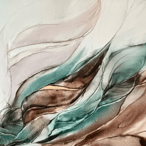 The Calm Within - Alcohol Inks Painting - Artezaar.com Online Art Gallery