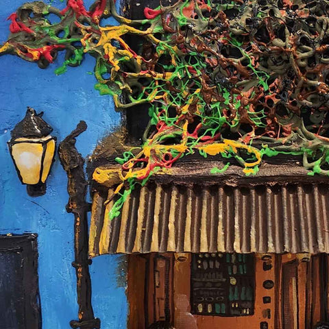 The Cozy Cafe Mixed Media Artwork Buy Now on Artezaar.com Online Art Gallery Dubai UAE