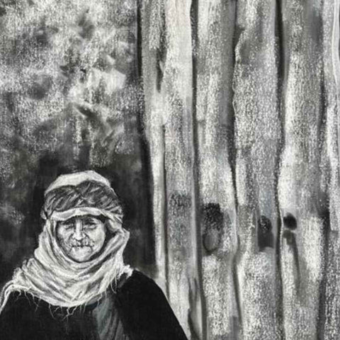 The Desert's Witness - Evoking Bedouin Resilience and Desert Life Sketch & Drawings Buy Now on Artezaar.com Online Art Gallery Dubai UAE