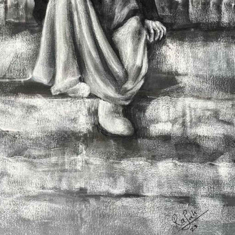 The Desert's Witness - Evoking Bedouin Resilience and Desert Life Sketch & Drawings Buy Now on Artezaar.com Online Art Gallery Dubai UAE