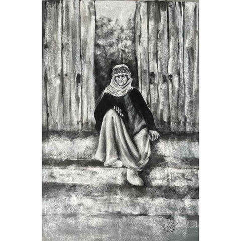 The Desert's Witness - Evoking Bedouin Resilience and Desert Life Sketch & Drawings Buy Now on Artezaar.com Online Art Gallery Dubai UAE