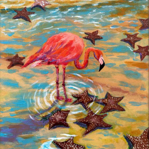 The Flamingo Oil Painting Buy Now on Artezaar.com Online Art Gallery Dubai UAE