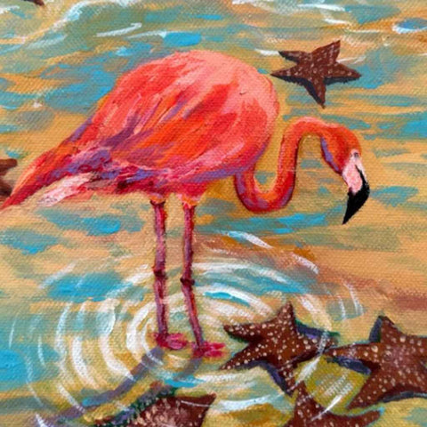 The Flamingo Oil Painting Buy Now on Artezaar.com Online Art Gallery Dubai UAE