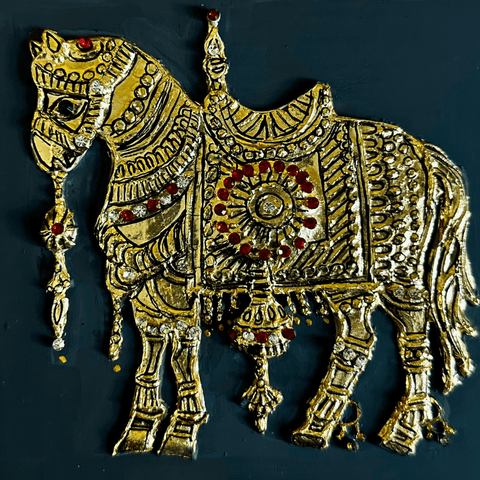 The Golden Horse - Mixed Media - Artezaar.com Online Art Gallery