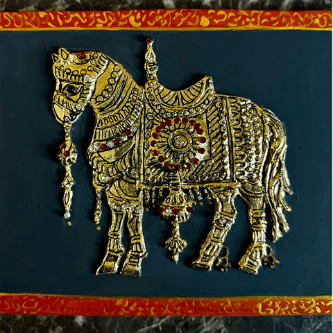 The Golden Horse - Mixed Media - Artezaar.com Online Art Gallery
