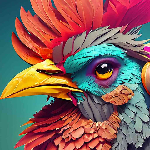 The Melodic Rooster Digital Painting Buy Now on Artezaar.com Online Art Gallery Dubai UAE