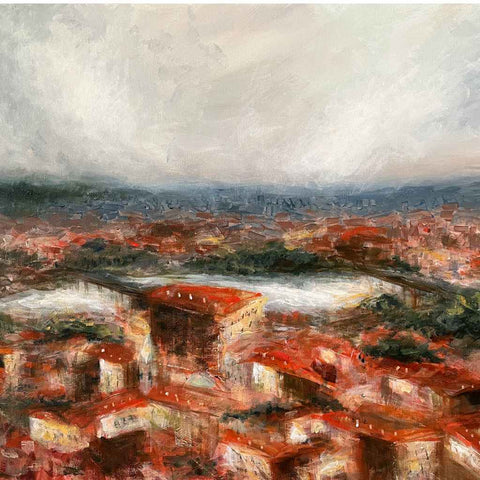 The Old City of Prague - Abstract impression Abstract Acrylic Painting Buy Now on Artezaar.com Online Art Gallery Dubai UAE