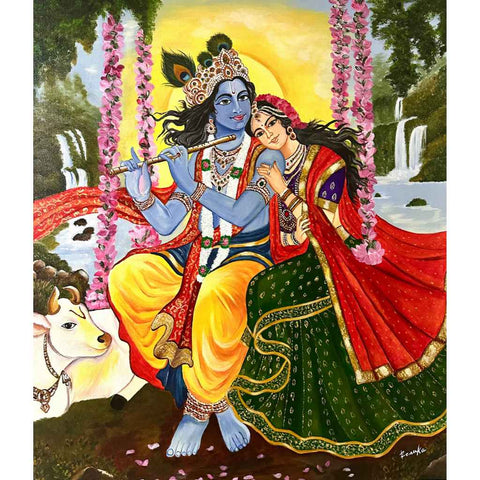 The Rhythm Of Vrindavan Acrylic Painting Buy Now on Artezaar.com Online Art Gallery Dubai UAE
