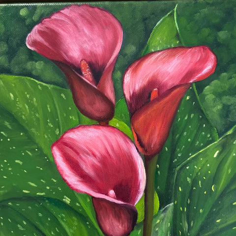 The Ruby Trio - Oil Painting - Artezaar.com Online Art Gallery