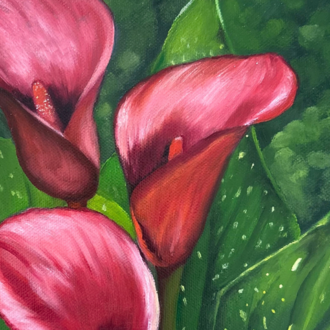 The Ruby Trio - Oil Painting - Artezaar.com Online Art Gallery