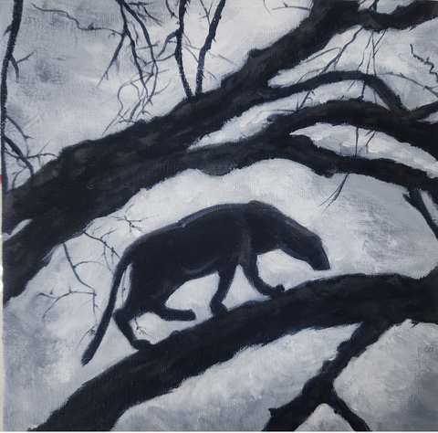 The Silent Leopard - Acrylic Painting - Artezaar.com Online Art Gallery