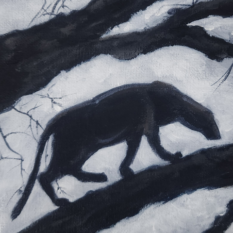 The Silent Leopard - Acrylic Painting - Artezaar.com Online Art Gallery