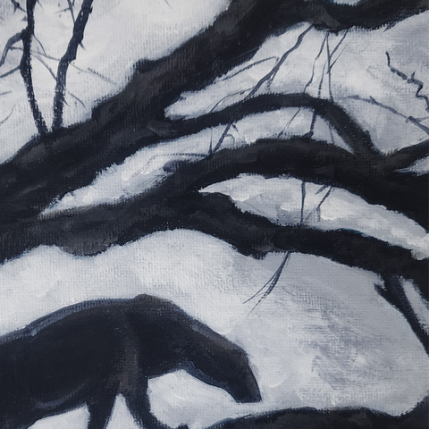 The Silent Leopard - Acrylic Painting - Artezaar.com Online Art Gallery