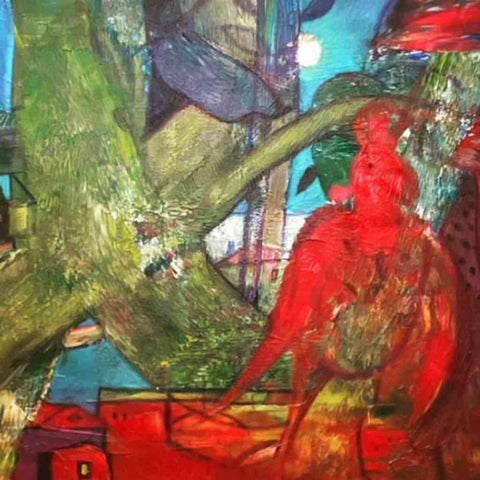 The Tale Of The Lonely Bird Painting Buy Now on Artezaar.com Online Art Gallery Dubai UAE