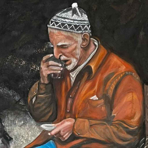 The Taste of Memory - Connecting Tea with Nostalgia and Tradition Oil Painting Buy Now on Artezaar.com Online Art Gallery Dubai UAE