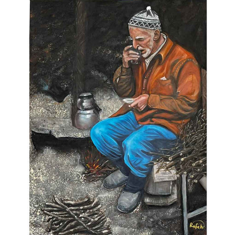 The Taste of Memory - Connecting Tea with Nostalgia and Tradition Oil Painting Buy Now on Artezaar.com Online Art Gallery Dubai UAE