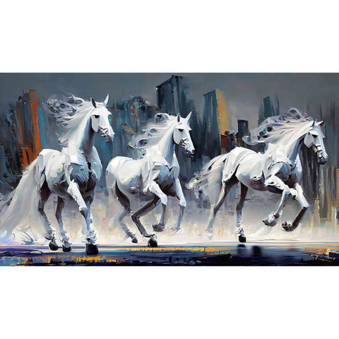 The White Stallions Digital Painting Buy Now on Artezaar.com Online Art Gallery Dubai UAE