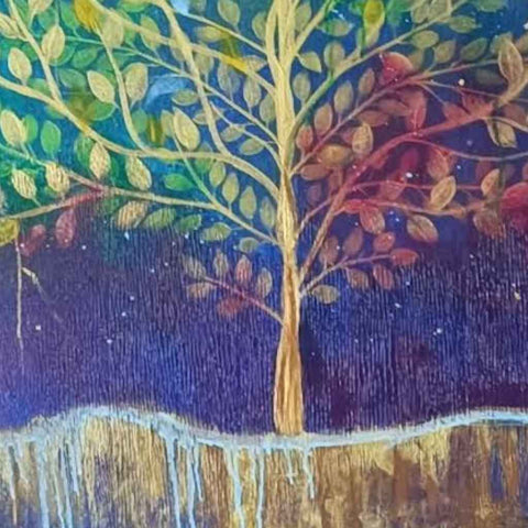 The tree of imagination - Kalpavriksh Abstract Mixed media painting Buy Now on Artezaar.com Online Art Gallery Dubai UAE