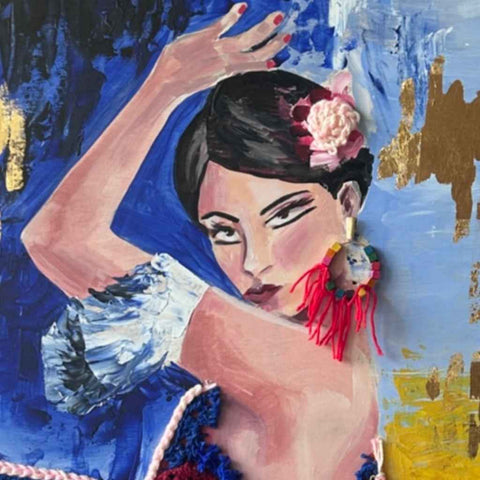 Threads of Her Spirit Mixed Media Painting Buy Now on Artezaar.com Online Art Gallery Dubai UAE