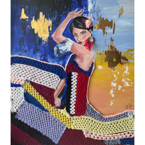 Threads of Her Spirit Mixed Media Painting Buy Now on Artezaar.com Online Art Gallery Dubai UAE