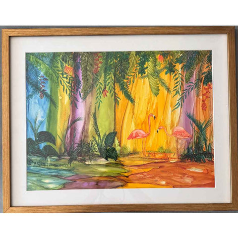 Tropical Tranquil Abstract Mixed media Painting Buy Now on Artezaar.com Online Art Gallery Dubai UAE
