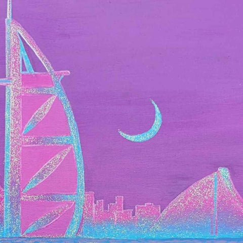 Turquoise Haze Acrylic Painting Buy Now on Artezaar.com Online Art Gallery Dubai UAE