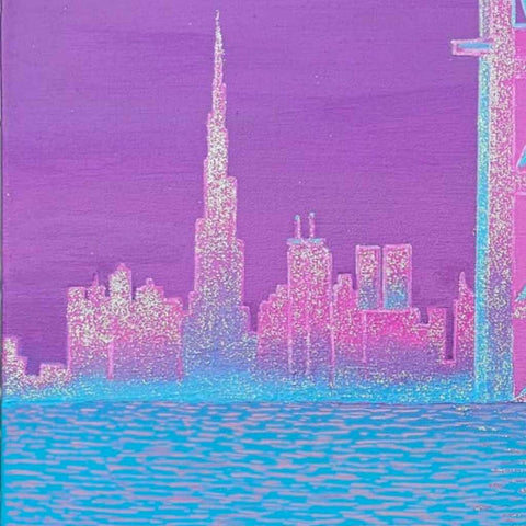 Turquoise Haze Acrylic Painting Buy Now on Artezaar.com Online Art Gallery Dubai UAE