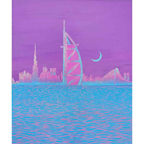 Turquoise Haze Acrylic Painting Buy Now on Artezaar.com Online Art Gallery Dubai UAE