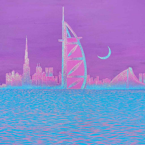 Turquoise Haze Acrylic Painting Buy Now on Artezaar.com Online Art Gallery Dubai UAE