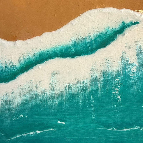 Turquoise Tides Mixed Media Painting Buy Now on Artezaar.com Online Art Gallery Dubai UAE
