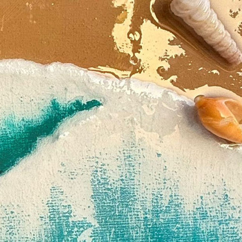 Turquoise Tides Mixed Media Painting Buy Now on Artezaar.com Online Art Gallery Dubai UAE
