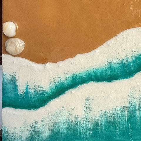 Turquoise Tides Mixed Media Painting Buy Now on Artezaar.com Online Art Gallery Dubai UAE
