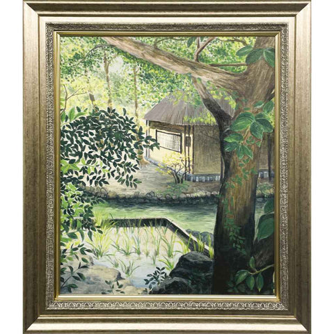 Umemiya - Taisha Shrine, Tea House In The Backyard - Oil Painting - Artezaar.com Online Art Gallery