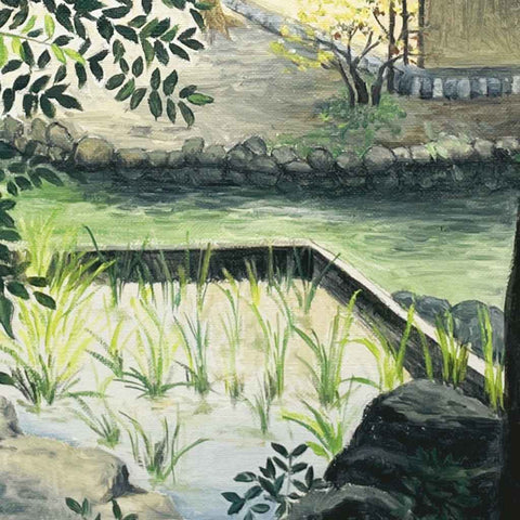 Umemiya - Taisha Shrine, Tea House In The Backyard - Oil Painting - Artezaar.com Online Art Gallery