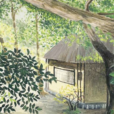 Umemiya - Taisha Shrine, Tea House In The Backyard - Oil Painting - Artezaar.com Online Art Gallery