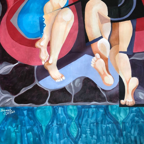 Valentine’s Day Abstract Acrylic Painting Buy Now on Artezaar.com Online Art Gallery Dubai UAE