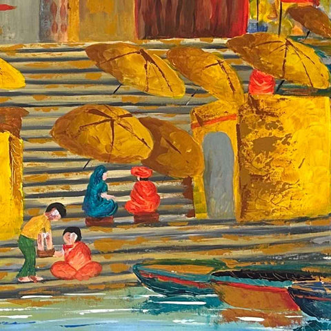 Varanasi Acrylic Painting Buy Now on Artezaar.com Online Art Gallery Dubai UAE