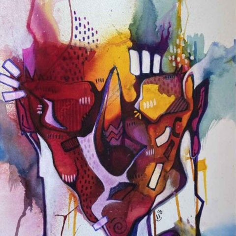 Veil of Dread Mixed Media Painting Buy Now on Artezaar.com Online Art Gallery Dubai UAE