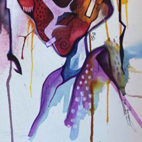 Veil of Dread Mixed Media Painting Buy Now on Artezaar.com Online Art Gallery Dubai UAE