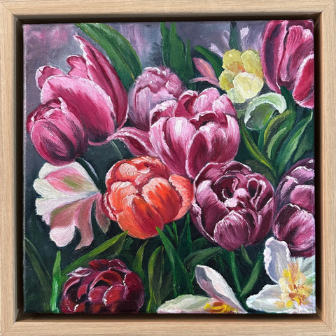 Velvet Tulips - Oil Painting - Artezaar.com Online Art Gallery