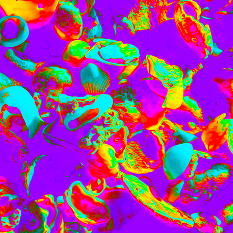 Vibrant Seashells Blue  - Photography - Artezaar.com Online Art Gallery