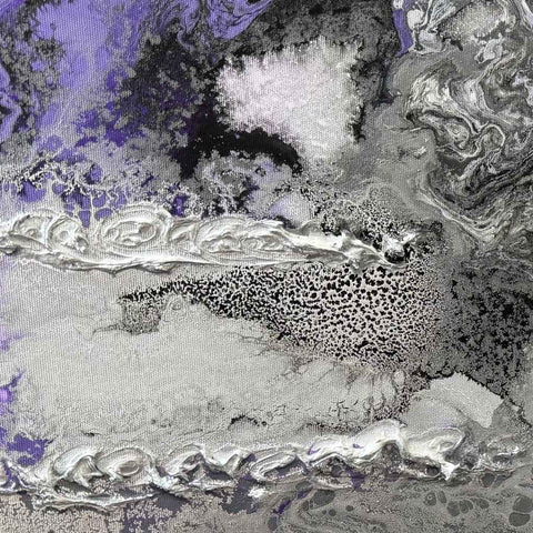 Violet Silver Motion Acrylic Painting Buy Now on Artezaar.com Online Art Gallery Dubai UAE