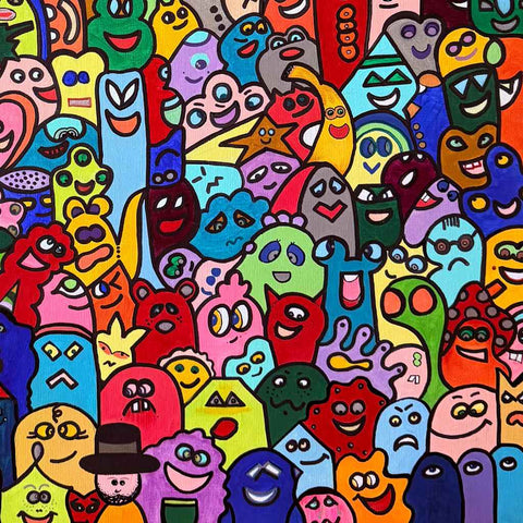 Voices of the Crowd Acrylic Painting Buy Now on Artezaar.com Online Art Gallery Dubai UAE