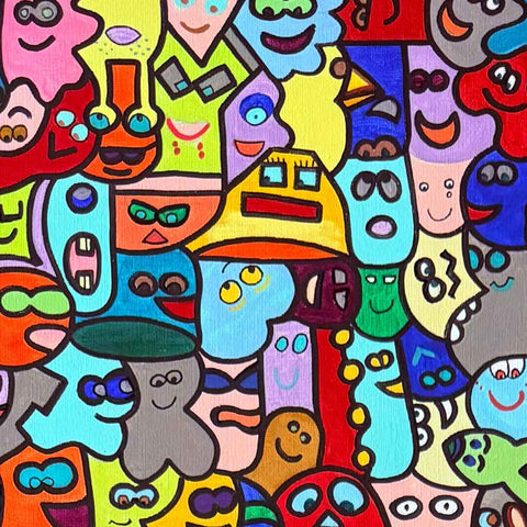 Voices of the Crowd Acrylic Painting Buy Now on Artezaar.com Online Art Gallery Dubai UAE