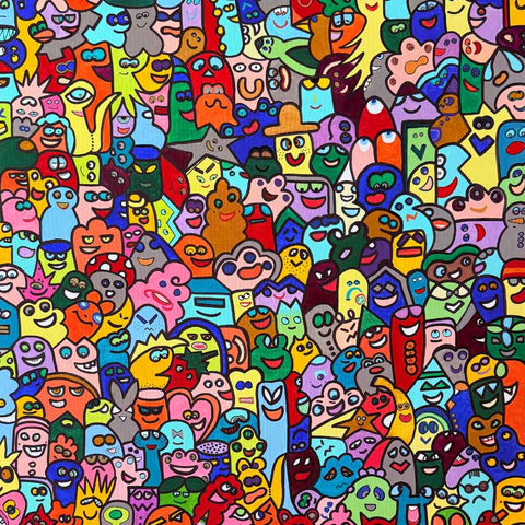 Voices of the Crowd Acrylic Painting Buy Now on Artezaar.com Online Art Gallery Dubai UAE